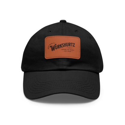 Printify Hats Black / Light Brown / Rectangle / One size Dad Hat with Leather Patch (Rectangle)