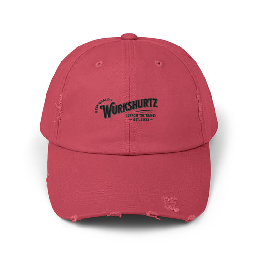 Printify Hats Dashing Red / One size WurkShurtz Distressed Ball Cap