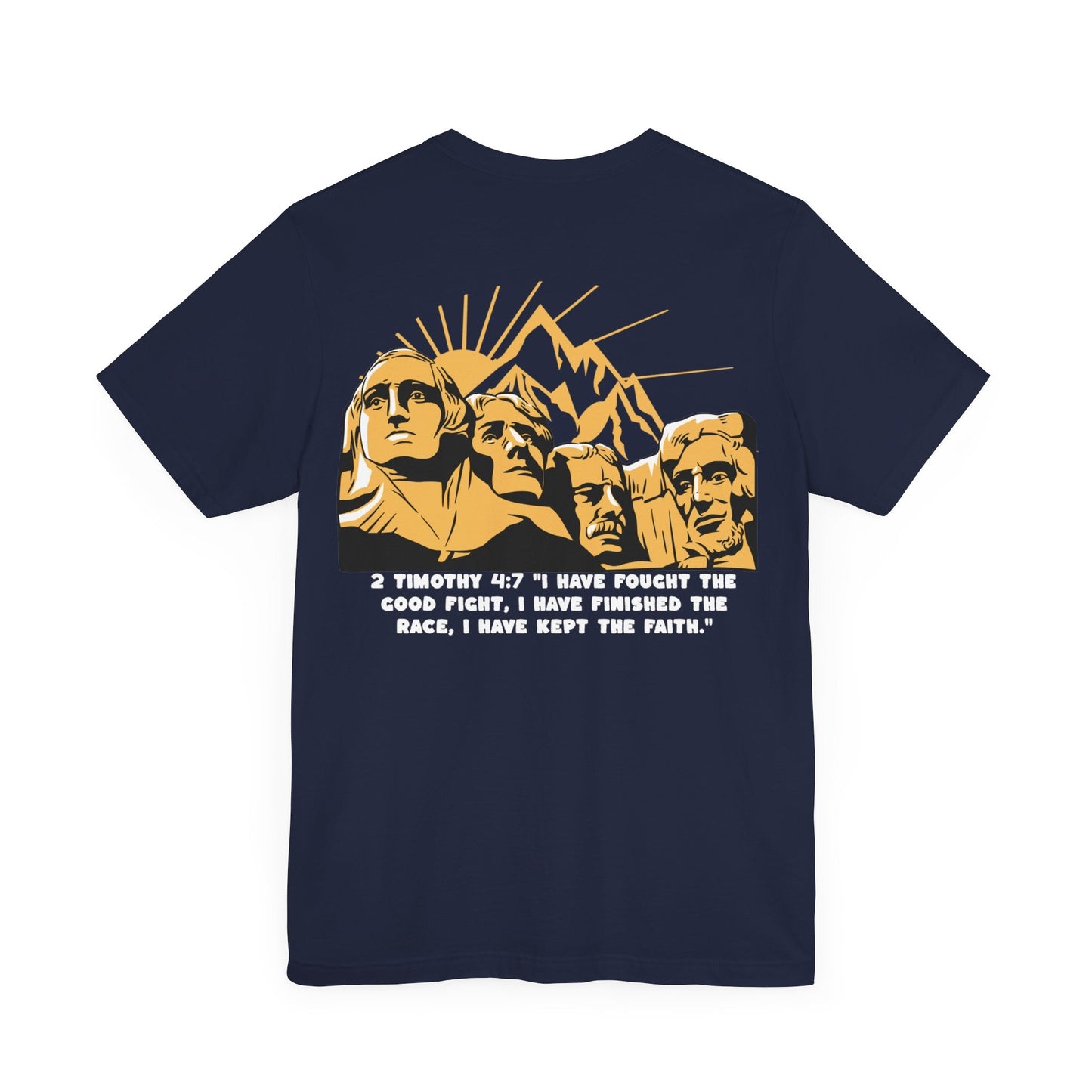 Printify T-Shirt Navy / S 2 Timothy 4:7 Construction T-shirt