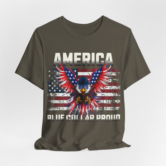 Printify T-Shirt Army / S America Blue Collar Proud