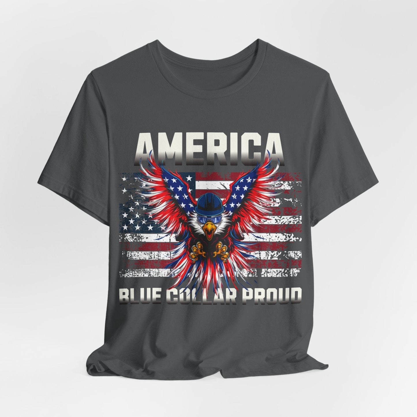 Printify T-Shirt Asphalt / S America Blue Collar Proud