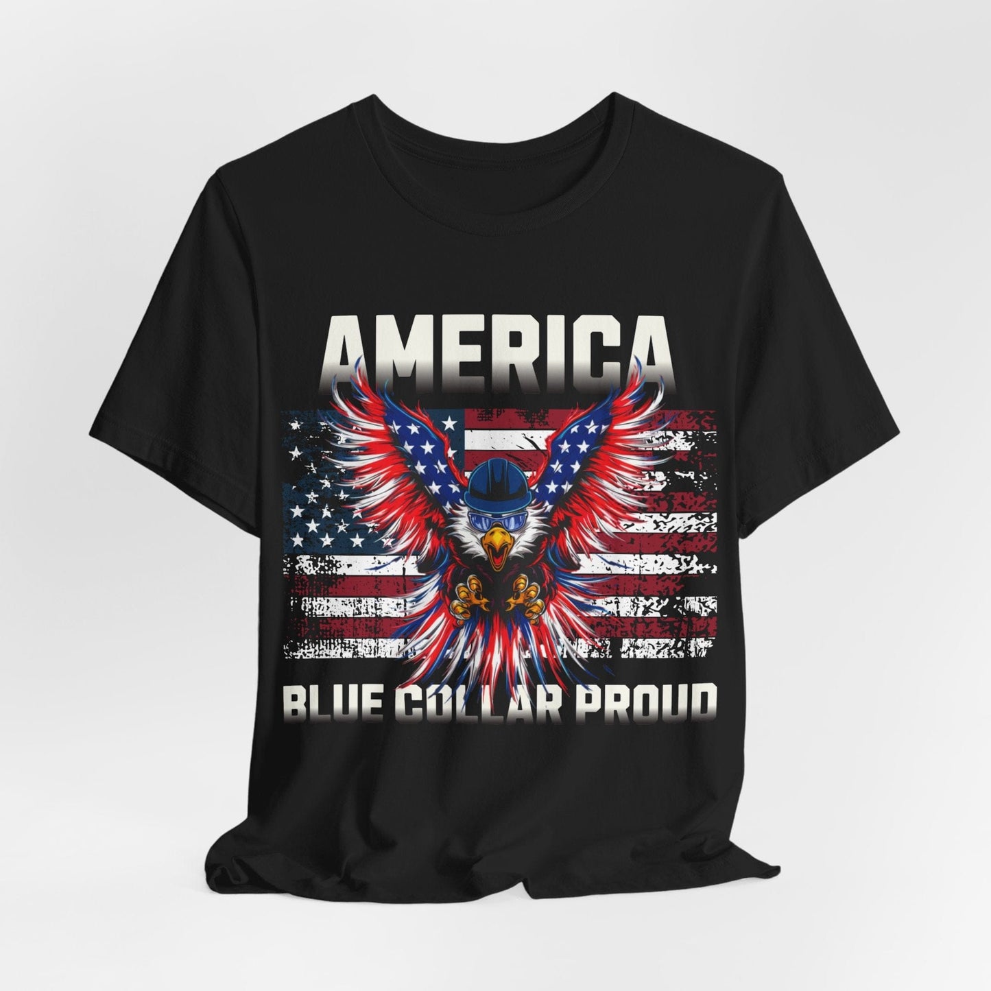 Printify T-Shirt Black / S America Blue Collar Proud