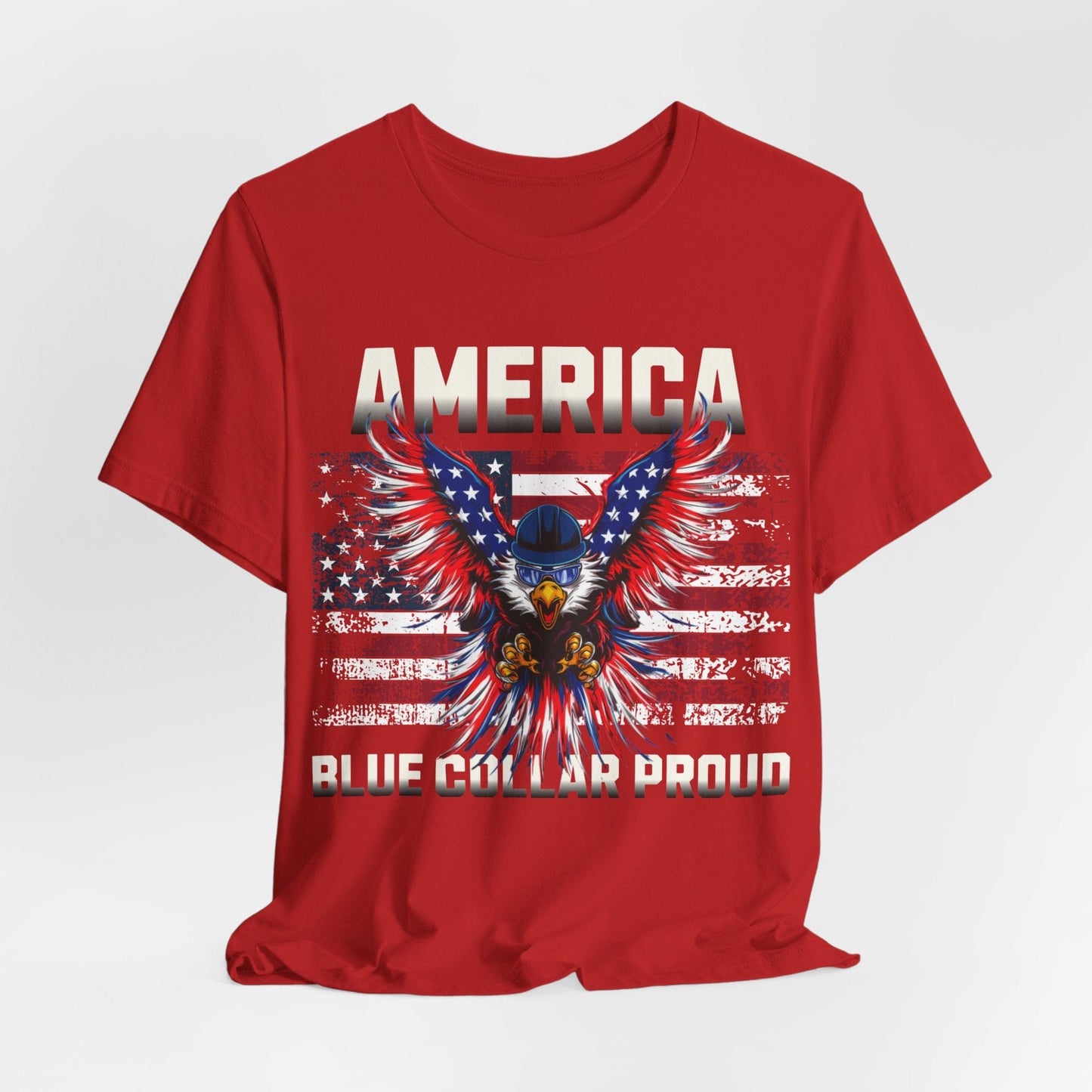 Printify T-Shirt Red / S America Blue Collar Proud