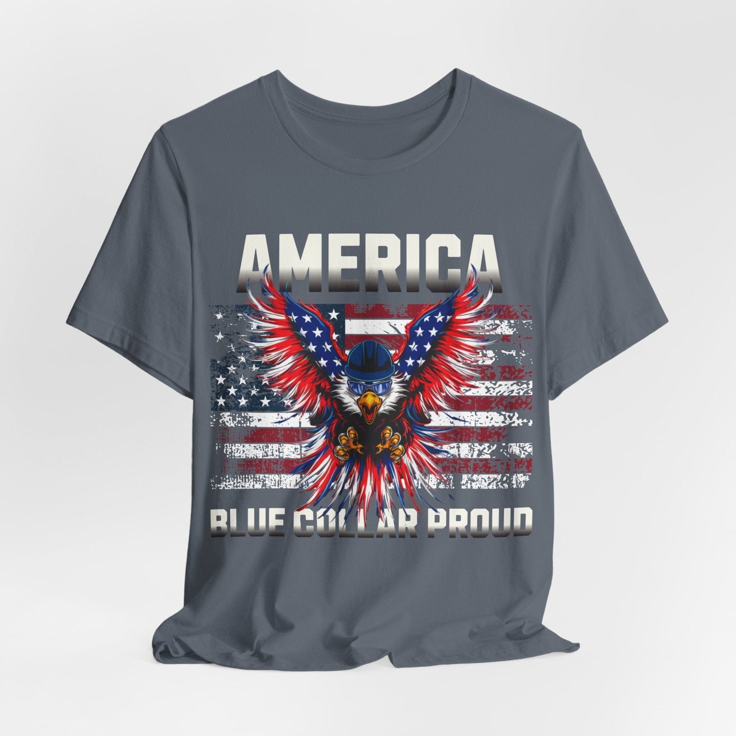 Printify T-Shirt Steel Blue / S America Blue Collar Proud