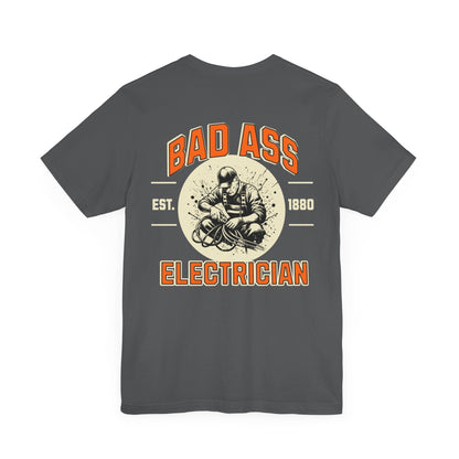 Printify T-Shirt Asphalt / S Bad Ass Electrician 2024