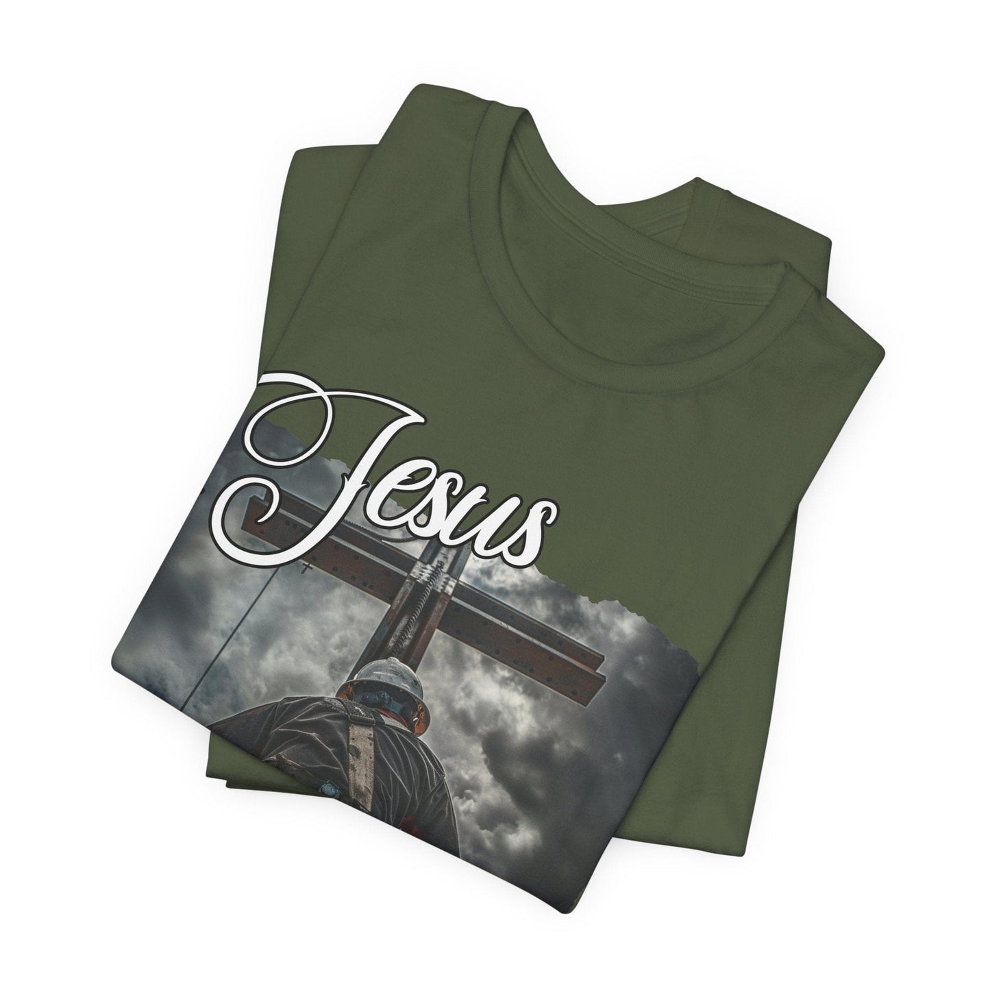 Printify T-Shirt From the Ground Up - God Guides Our Hands Ironworker Tee