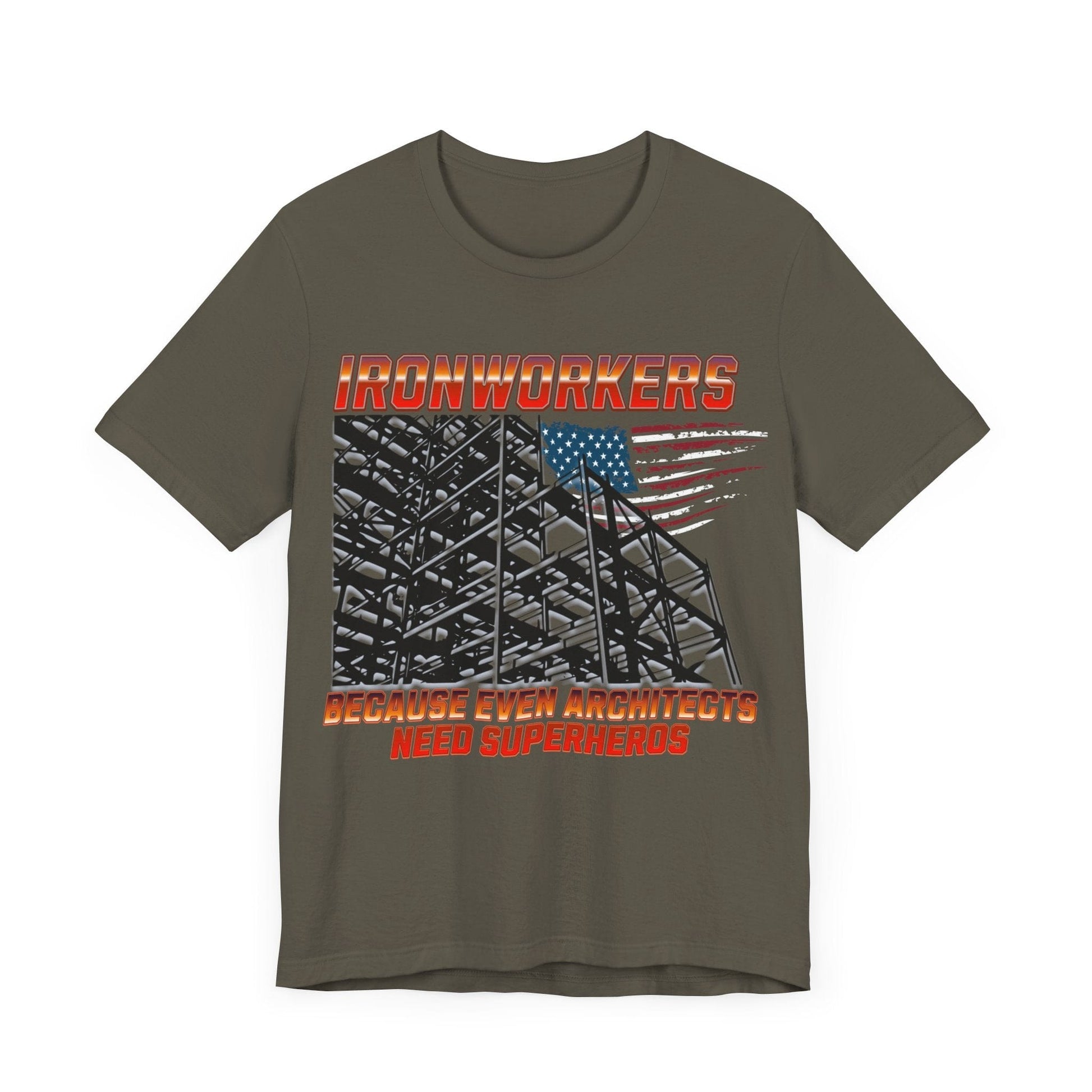 Printify T-Shirt Ironworkers - Because Even Architects Need Superheros Tee