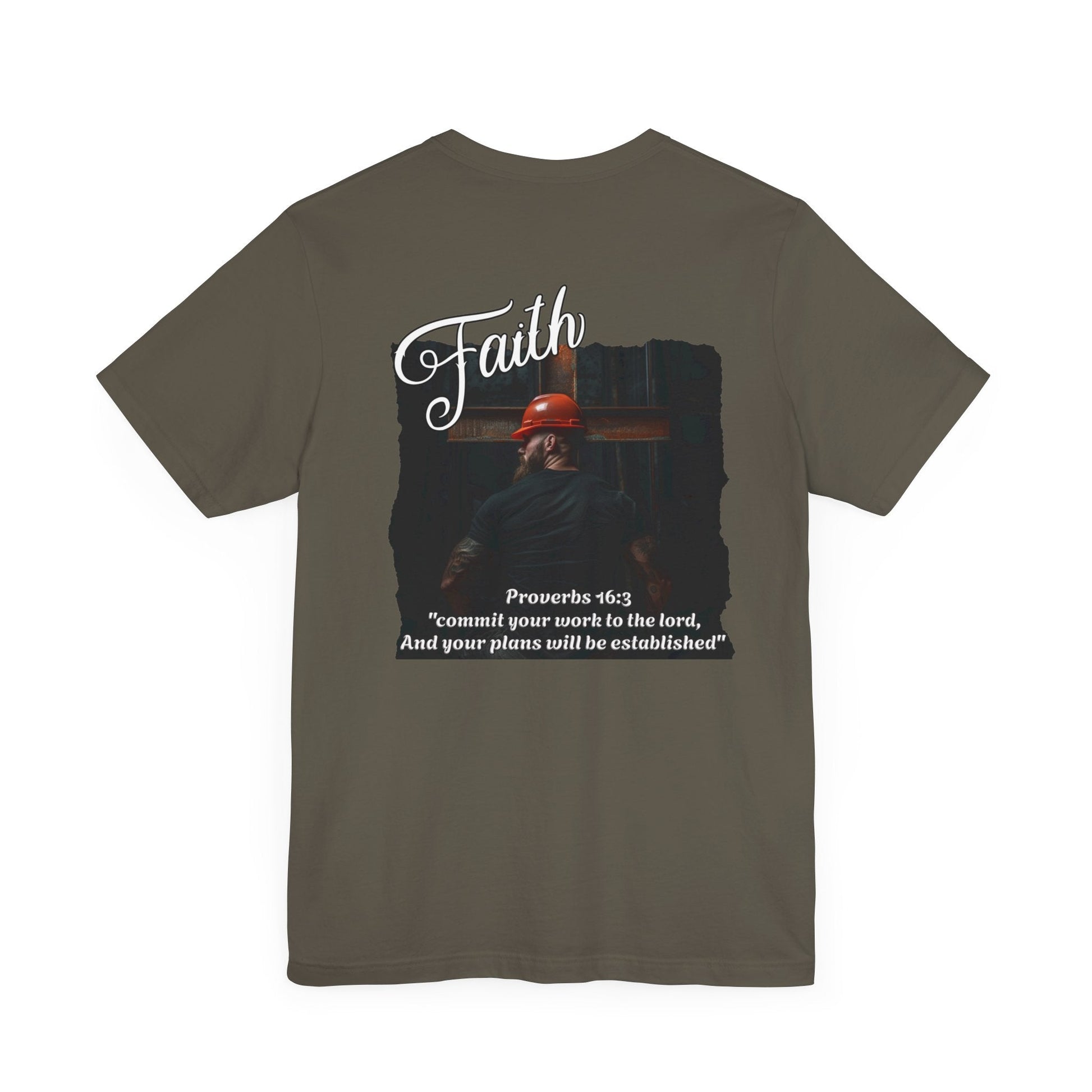 Printify T-Shirt Army / S Proverbs 16: 3 Contractor Faith