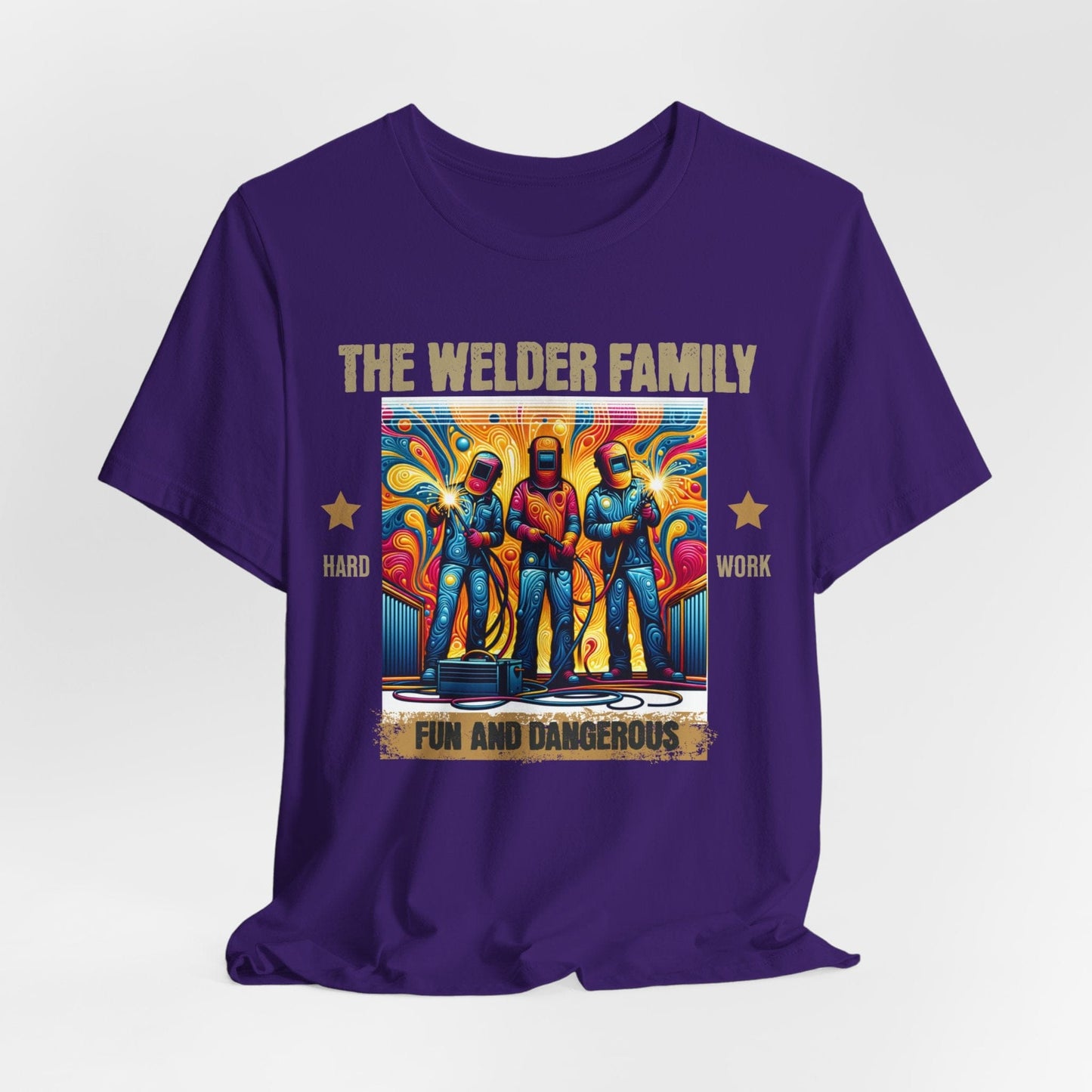 Printify T-Shirt Team Purple / S The Welder Family...Fun & Dangerous Tee