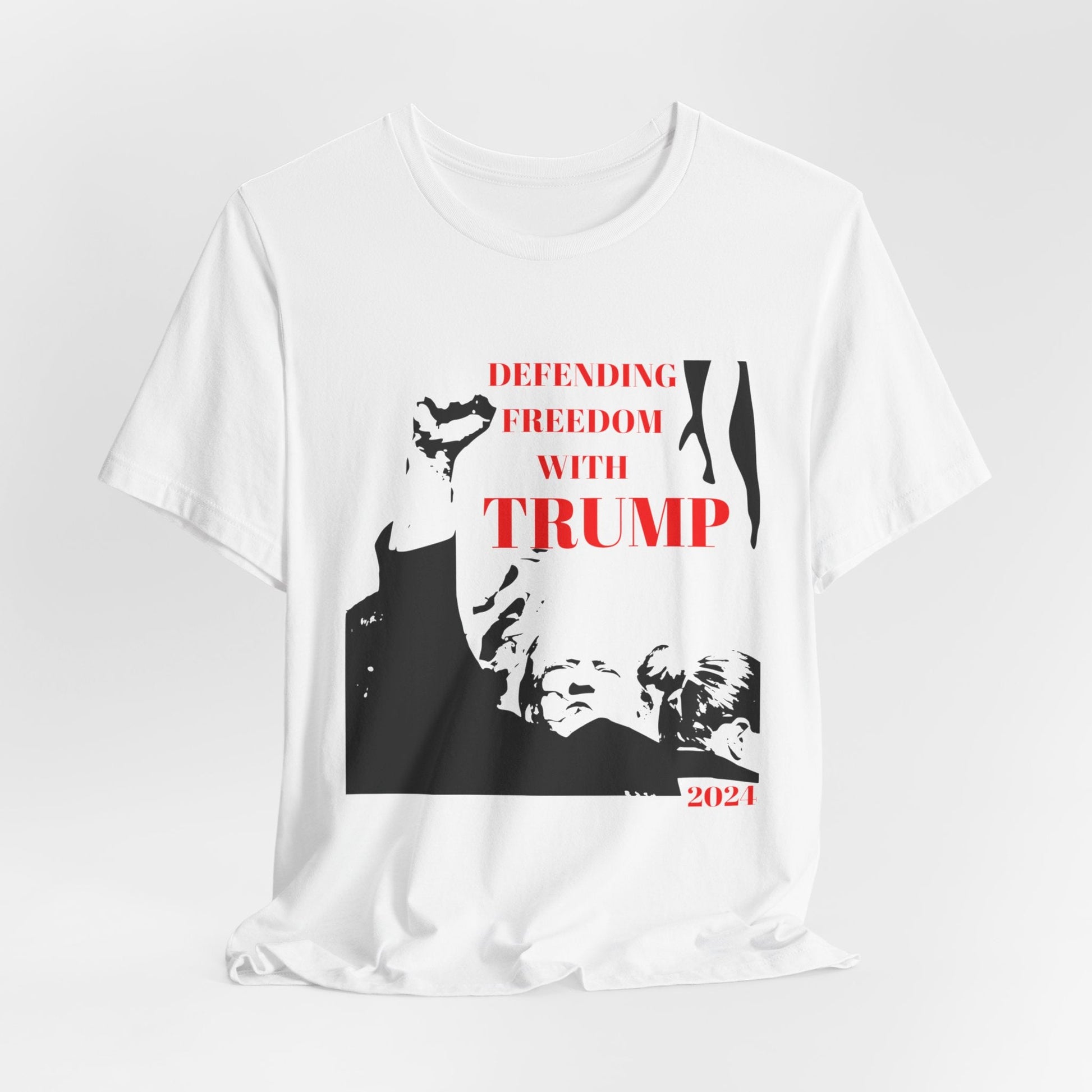 Printify T-Shirt White / S Trump 2024...Defending Freedom Tee